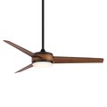 Wac 3-Blade Smart Ceiling Fan 54" Matte Black Distressed Koa w/3000K LED Light Kit and Remote Control F-054